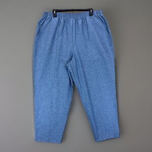 Briggs New York Women’s 20WP Blue Textured Pull On Elastic Waist Pants NWT Short